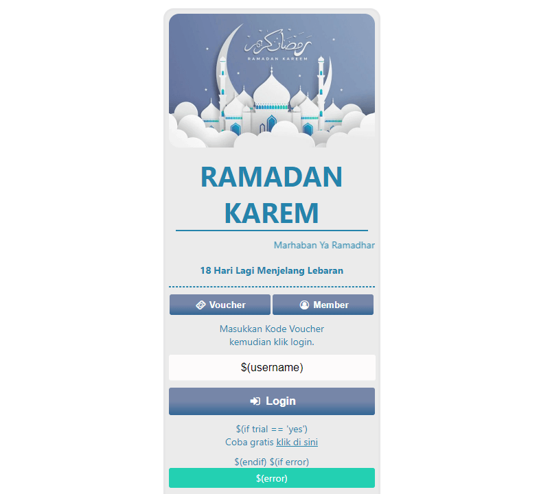 Hotspot Mikrotik Template Ramadhan 1443H 2022